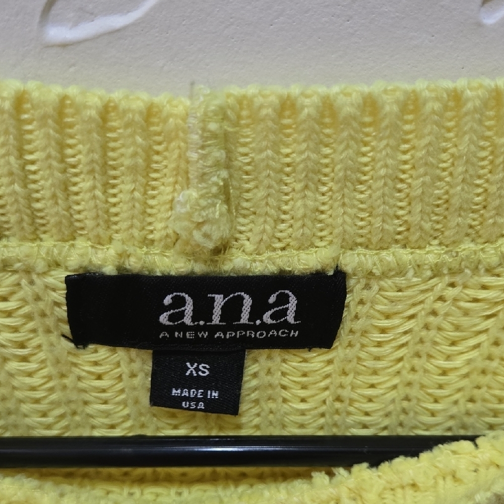 3/$10 a.n.a Women's Vibrant Yellow Crew Neck Sweater-Oversized, Cropped - Picture 2 of 6